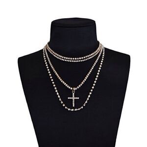 Style Retro Women's Rhinestone 4 Layered Necklaces